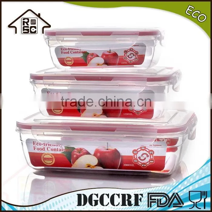 NBRSC 3pcs airtight food storage container stackable Snapware Airtight kitchen container