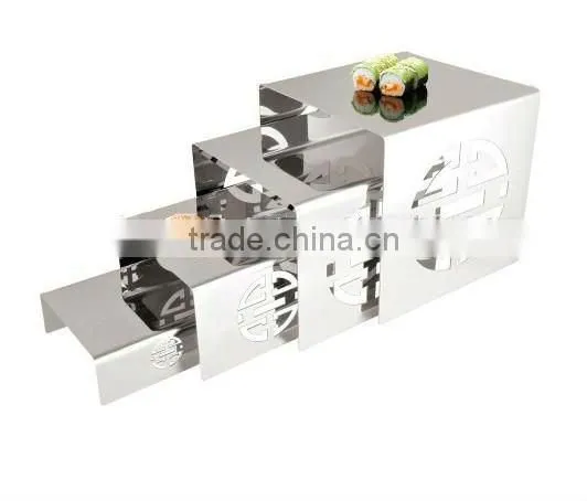 Stainless steel buffet sushi display shelf set