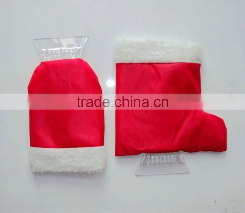 Christmas hat shape ice scraper with glove