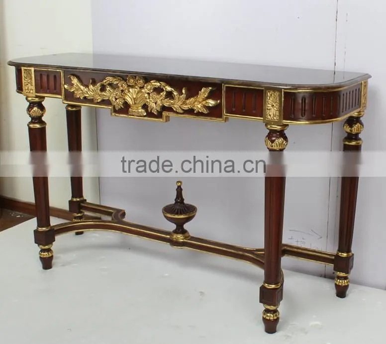 French Style Green Marble Console Tables For Sale