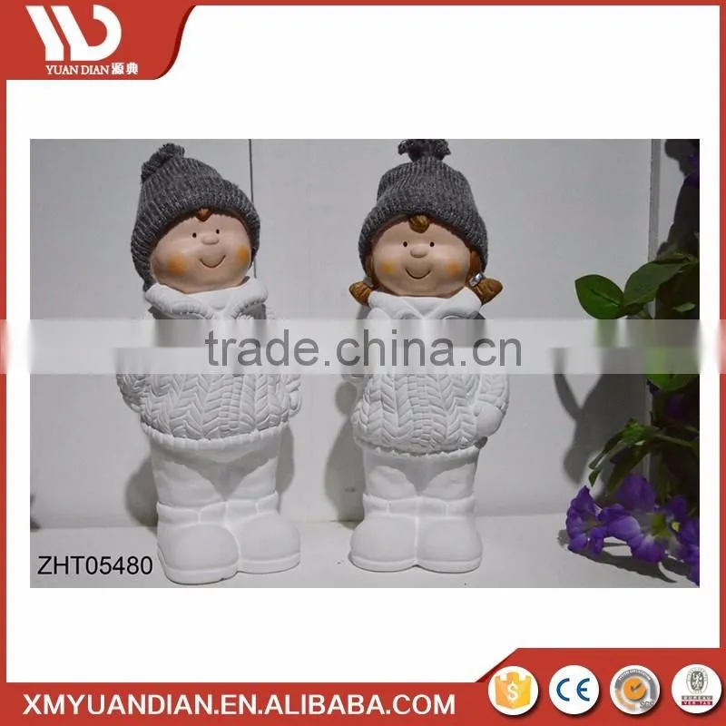 Wholesale Led Light Price Christmas Boys And Girls Decoration Polyresin Ornaments