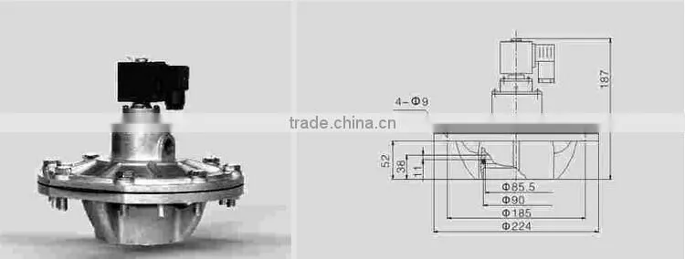 Pulse jet electromagnetic solenoid valve for dust collector