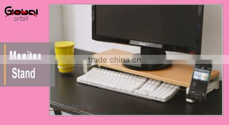 Monitor PC Stand with USB hubs & plug, glass compute monitor stand