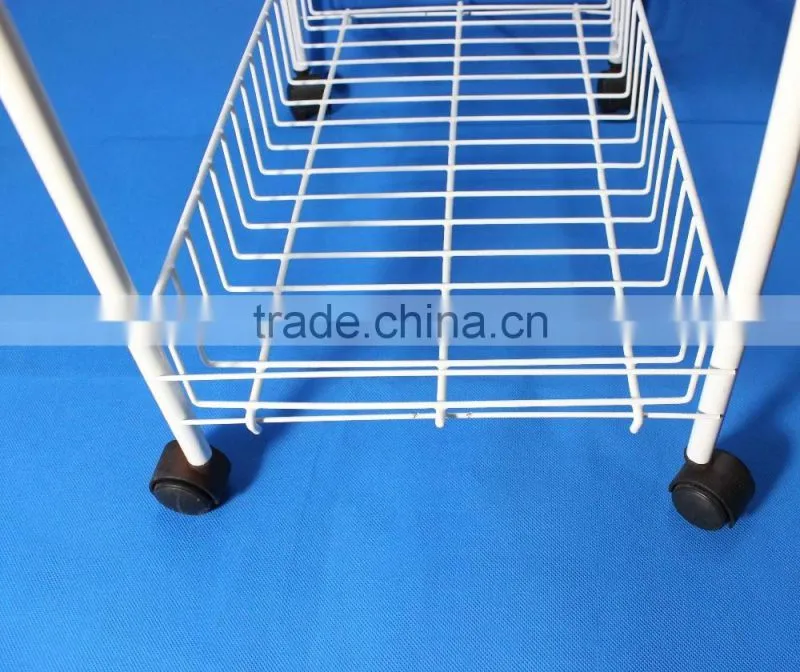 330-55 4-tier Metal Wire Storage Shelf Storage Cart with Wheels