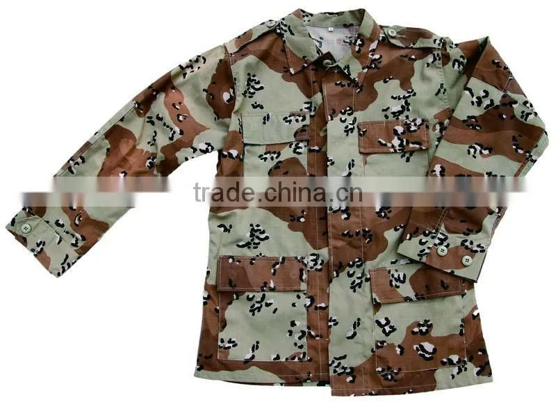 Military Desert Battle Dress Uniform; Chocolate-Chip Camouflage BDU, Cookie Dough BDU Uniform