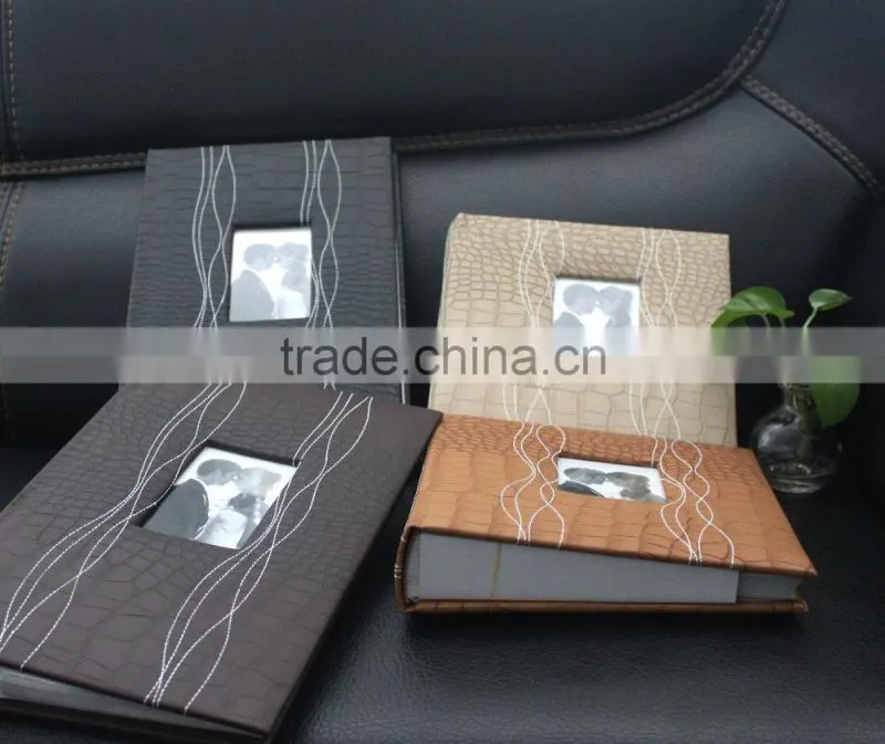 2016 fashion christmas alibaba china supplier black leather albums photo, PU leather photo albums