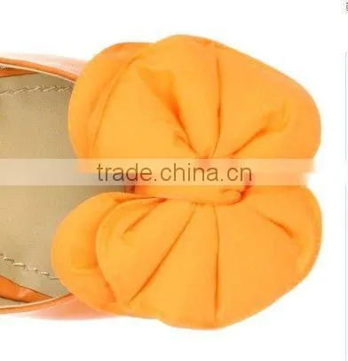 CF0052 Fashion handmade fresh yellow bow fabric shoe clips for high heel sandal
