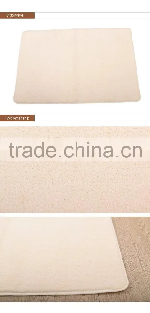 2016 NEW Microfiber Coral Fleece Bathmat in Creme Color