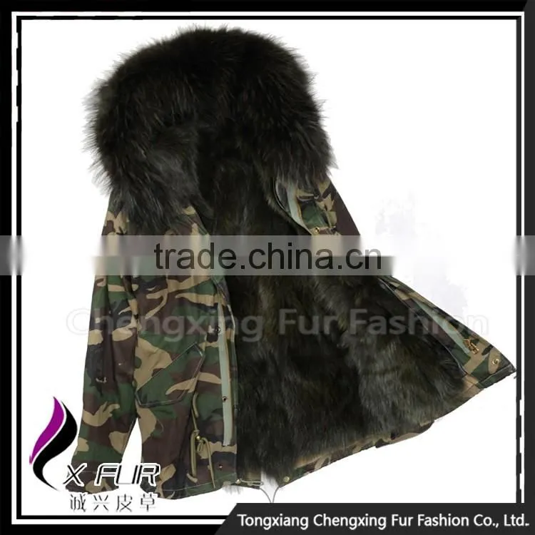 CX-G-P-05G Wholesale Parka Coat Genuine Fox Fur Girls Clothes