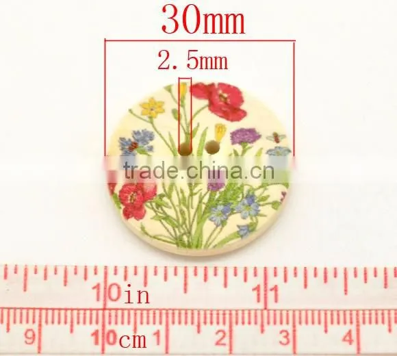 Bulk Sale Scrapbooking Flower 4 Holes Wood Painting Sewing Buttons