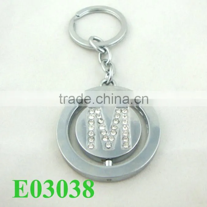 2013 Rhodium plating alphabet key chains R