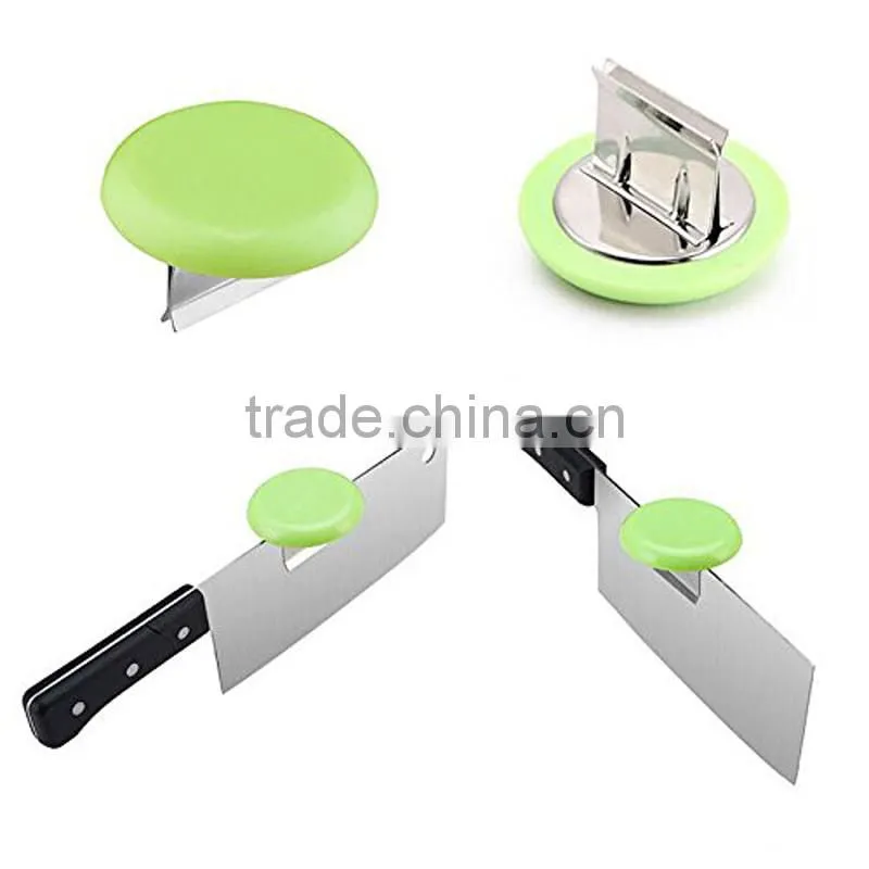 New Stainless Steel Knife Cap Dual-purpose Kitchen Chopping Booster Knife Holder Kitchen Gadgets