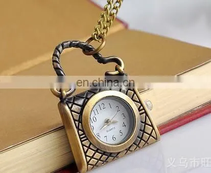 women's handbags Watch coin bag shaped Luxury pocket watch Top quality Antique bronze handbag Pendant pocket watches