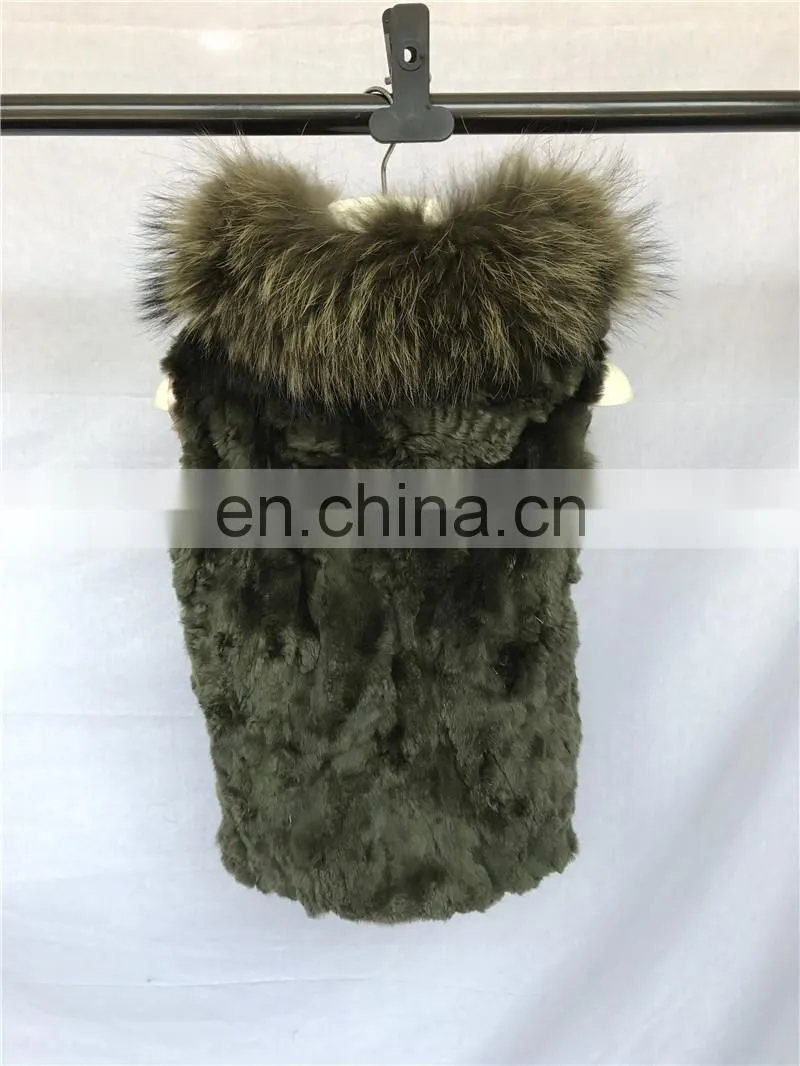 High Quality Manufacture Fashionable Winter Rose Red Rex Rabbit Fur Lining Baby Fur Parka Coat