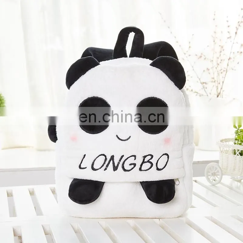 Fashionable quality plush panda pattern handbag for children