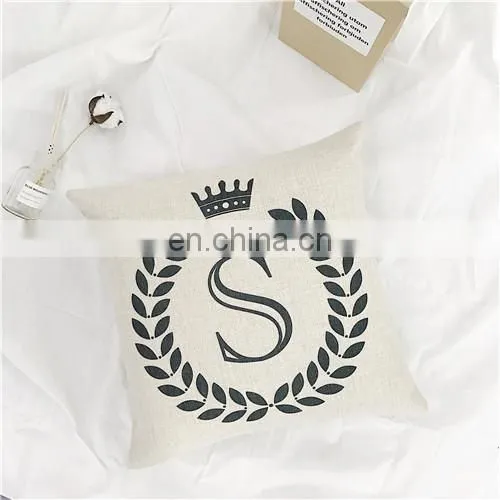 The letter Cotton Linen Plain Custom Printing Cushion covers