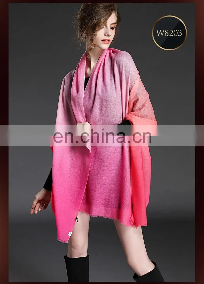Winter scarf 100% wool gradient lady scarf long scarf Mei Red