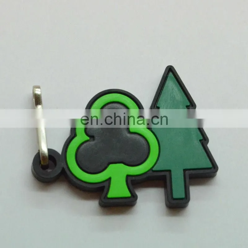 Custom shape pvc fashion zipper puller