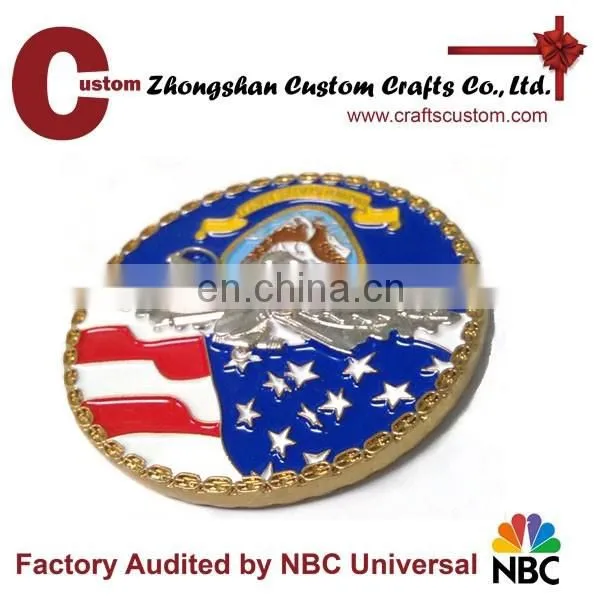 Custom rope cut edge military metal singapore souvenir coin