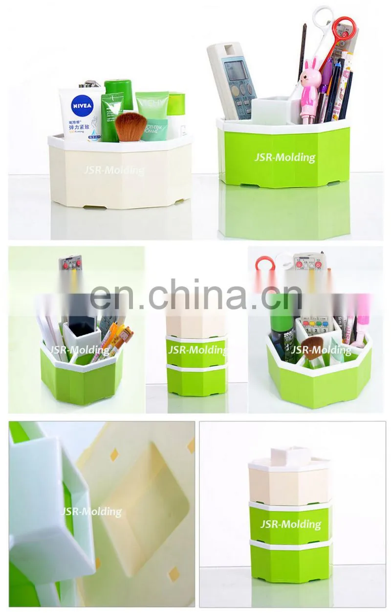 Dongguan plastic product factory to design your own brand office supplies with low price for pen stand , plastic pen container