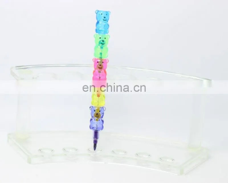 bear shaped stacker crayon multi colored crayon
