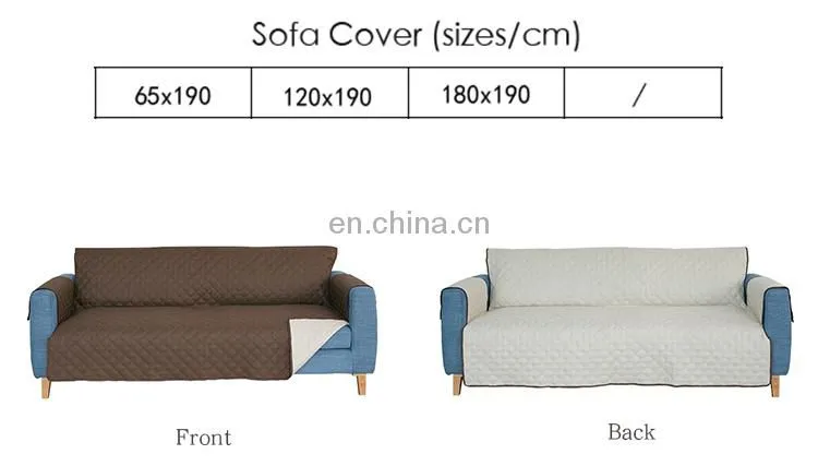 Home fashion dustproof durable conjoined reversible coffee and white thicken sofa cover