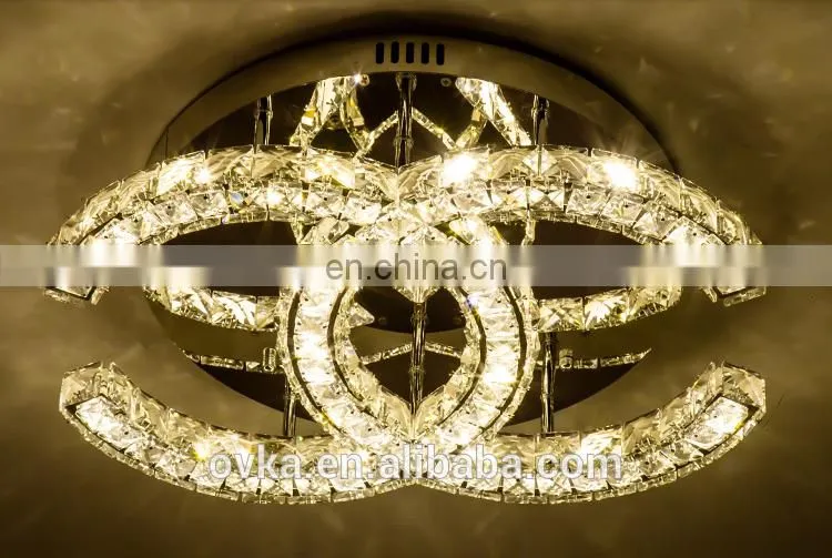 Luxury three-sided crystal ceiling lamp clear crystal lamp