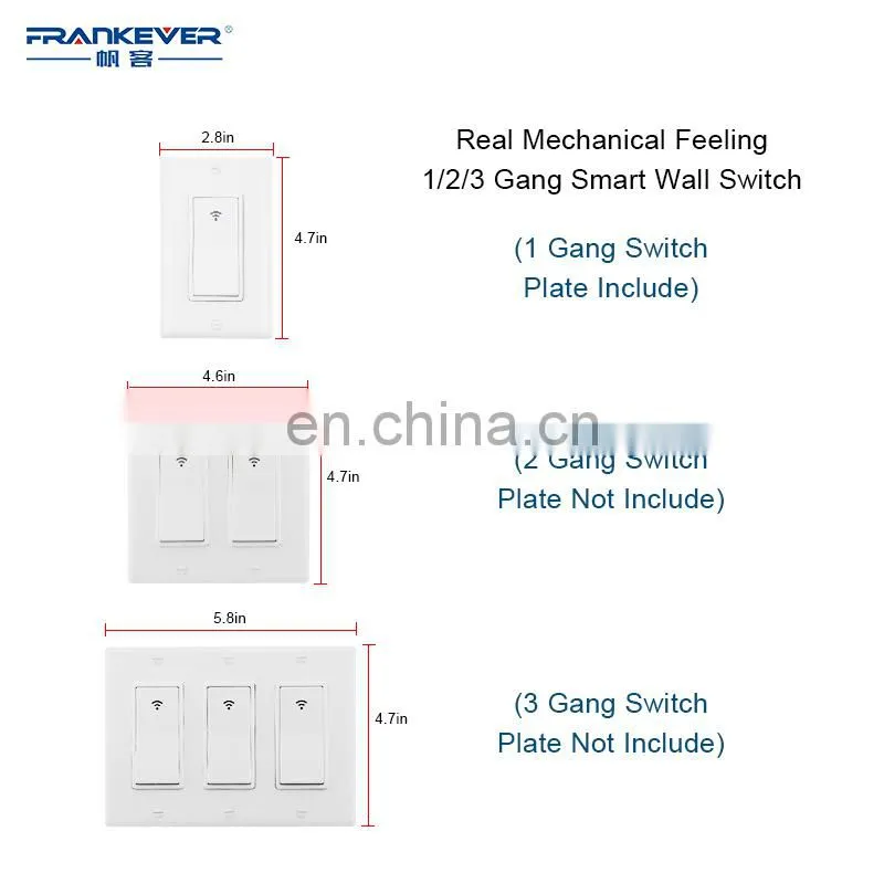 wifi controlled light switch 1 2 3 gang wifi light switch
