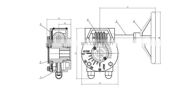 Bundor CE EAC ISO TS approved ductile iron waterproof handwheel transmission ratio 30:1 worm gearbox