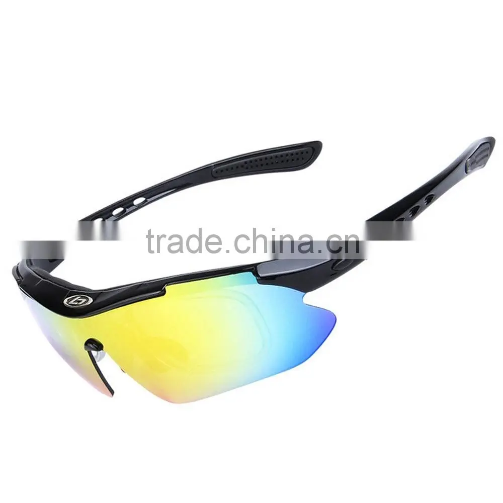 YUANJIU Polarized Anti-UV Cycling Running Sports Sunglasses with 5 Exchangeable Lenses