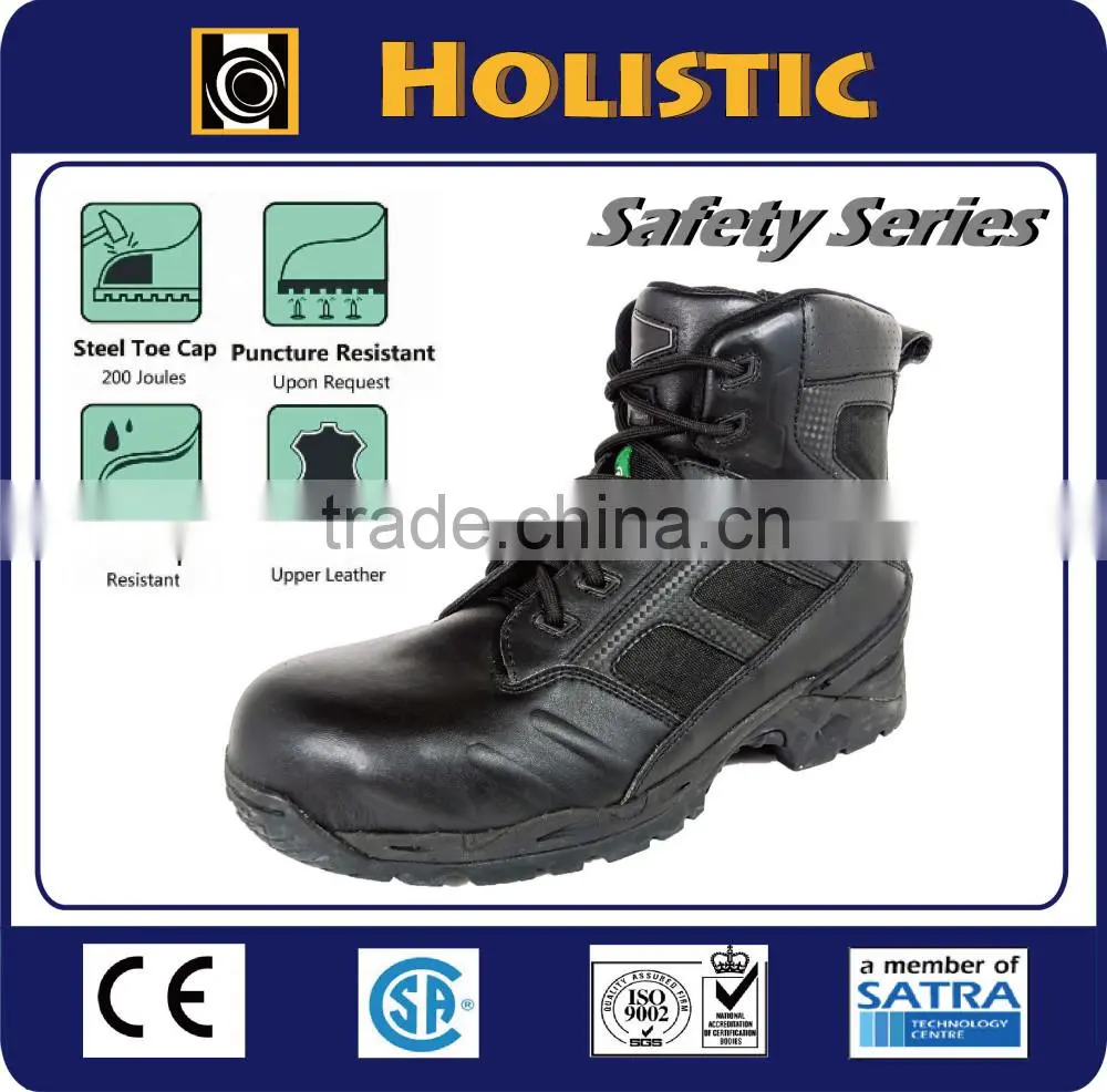 Combat 8 inches Black Leather Tactical Men Military Boot