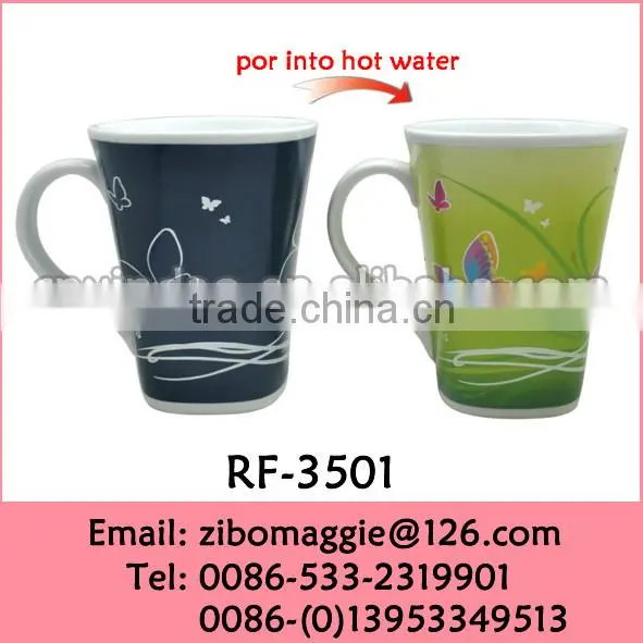 Conic 12oz Professional Wholesale Ceramic Color Changing Cup for Daily Use Drinking Cup