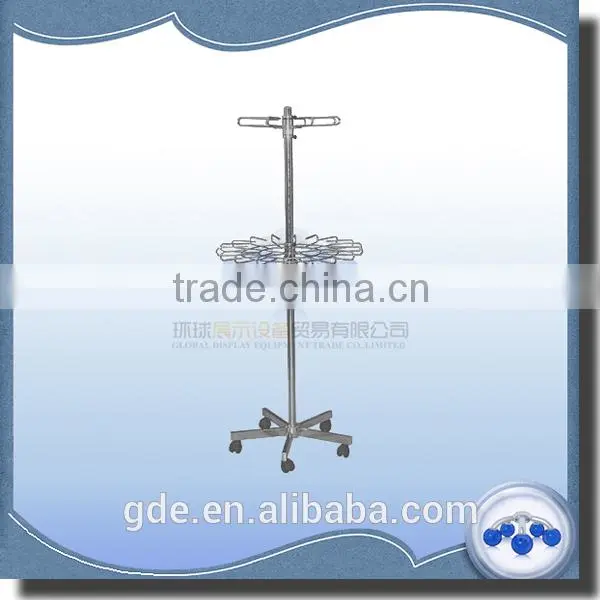 wholesale metal chrome movable 2 tiers display hanging rack