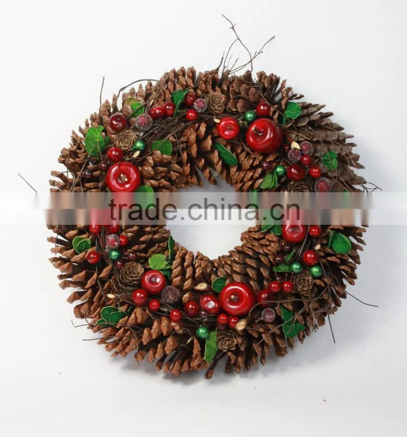 Wholesale 40cm 50cm 60cm holiday pinecone wreath
