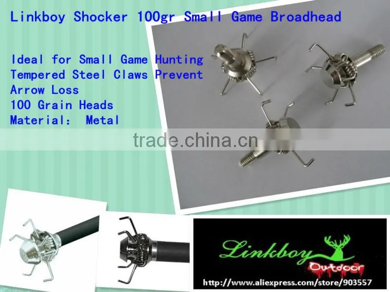 Archery hunting broadheads arrowheds Linkboy Shocker 100gr Small Game Broadhead