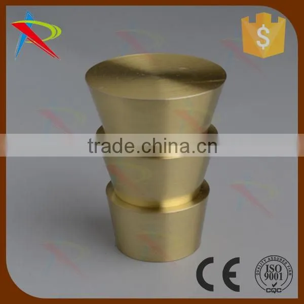 Brush gold/chrome/antique brush aluminium curtain finials for curtain rods/curtain poles