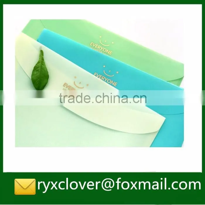 High quality A4 clear plastic colorful envelope document bag
