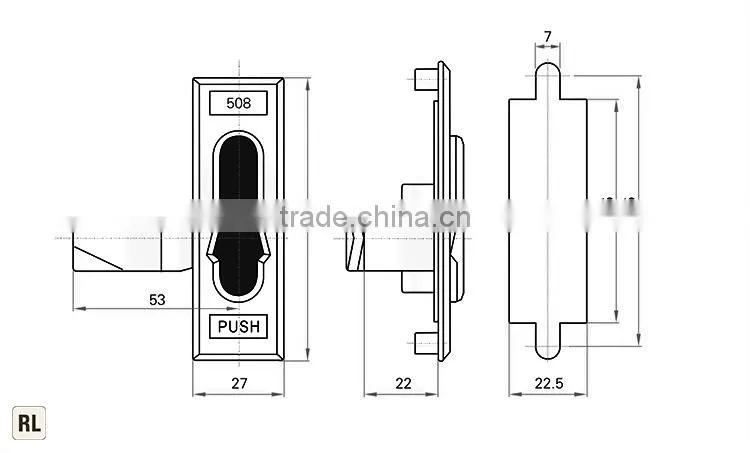 CE Rohs 2015 Feilei China manufacturer Zinc alloy cabinet plane locks with cover