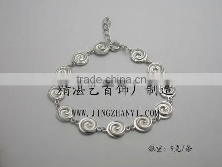 925 Silver Link Bracelet With Gemstone Charm