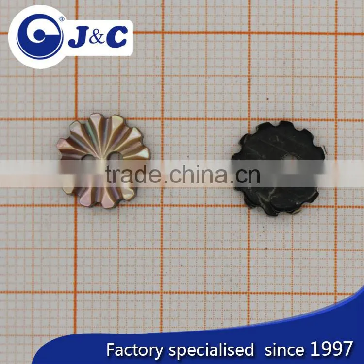 bespoke raw flower shape brown lip shell button for coat