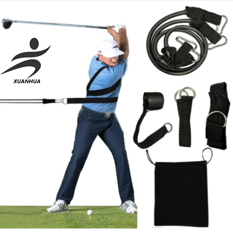 Baseball tennis golf posture strength resistance turning I Golf Swing Twist Training Aid Belt - Posture Correction Warm up Exercise Tool for Beginners