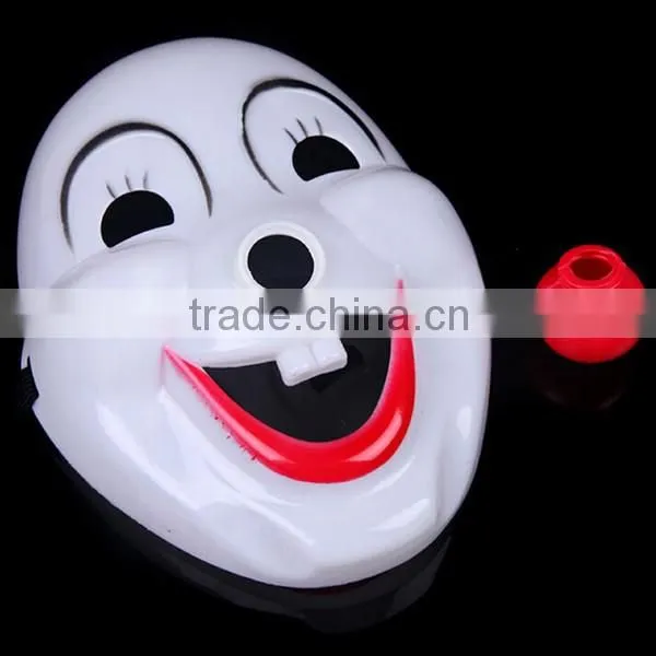 In stock cheap Halloween Cute plastic Clown mask PVC party Masks with red rose