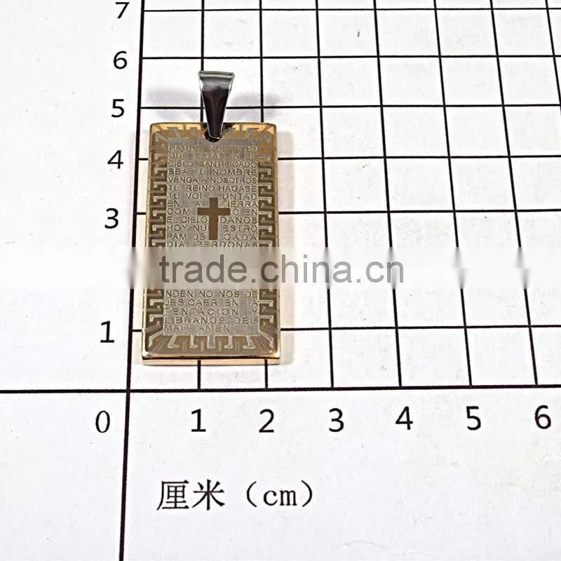 Engrave custom 316L Steel Crossing Men Fashion Pendant Style Tag Pendant