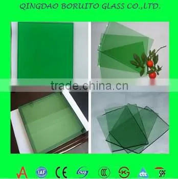 4mm green reflective glass, colored glass, large glass windows
