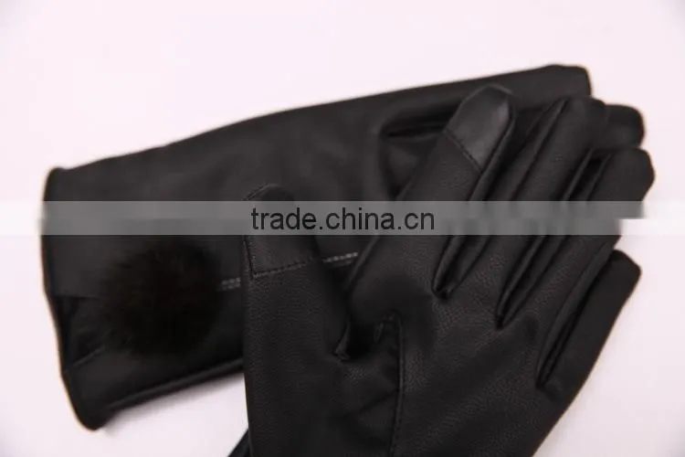 New Fashion Women Girls Winter Soft Leather Mitten Gloves Warm Driving Gloves ,Touch screen Gloves