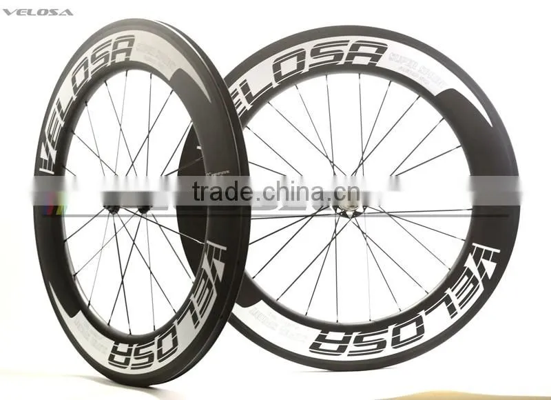 Velosa logo Straight Pull 88mm Clincher Road Carbon Bike wheels Racing Bicycle carbon Wheelset Bitex R51 Hubs fast shipping!