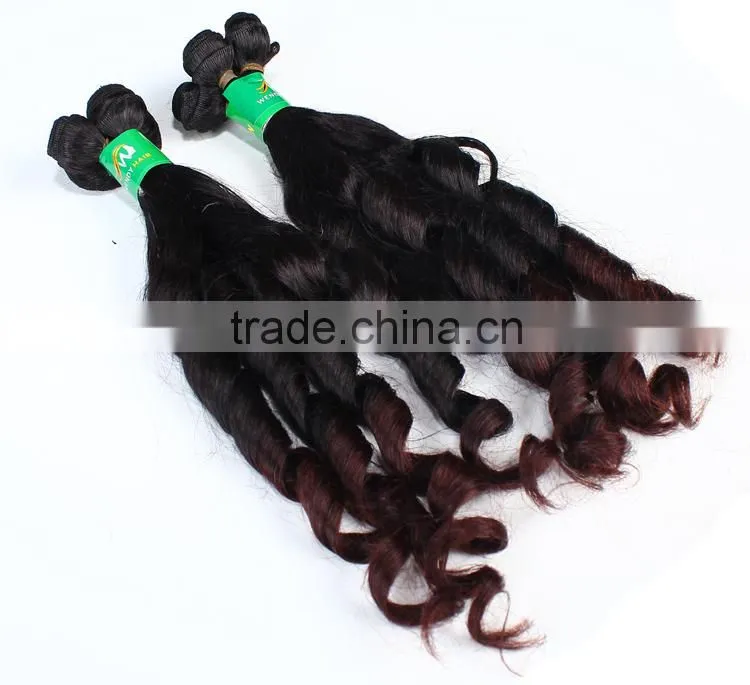 Hot China factory SPRIAL CURL 3 bundles red brazilian hair weave