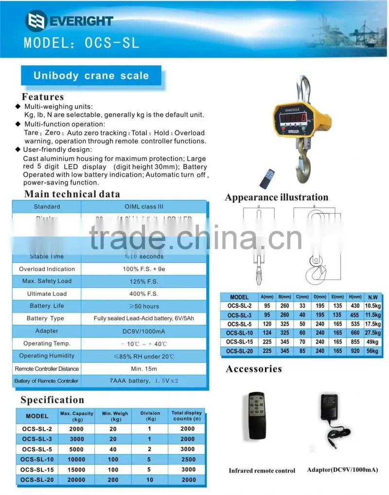 OCS-S wireless crane scale