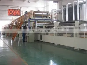 Steam heating corrugated cardboard productin line