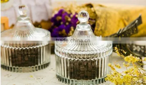 Creative tea coffee sugar candy jar storage glass bowl with lid